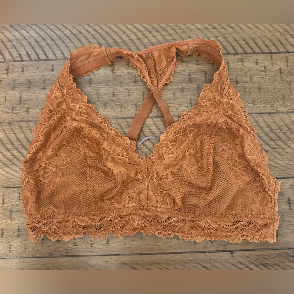 Savage X Fenty Lace Bralette in Warm Rust